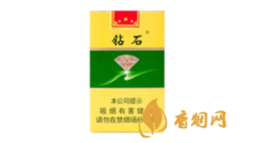 鉆石軟綠煙硬盒一包什么價香煙市場價格表大全