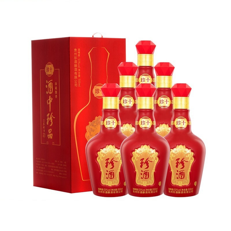 贵州珍酒 酱香型53度白酒 珍十 500ml