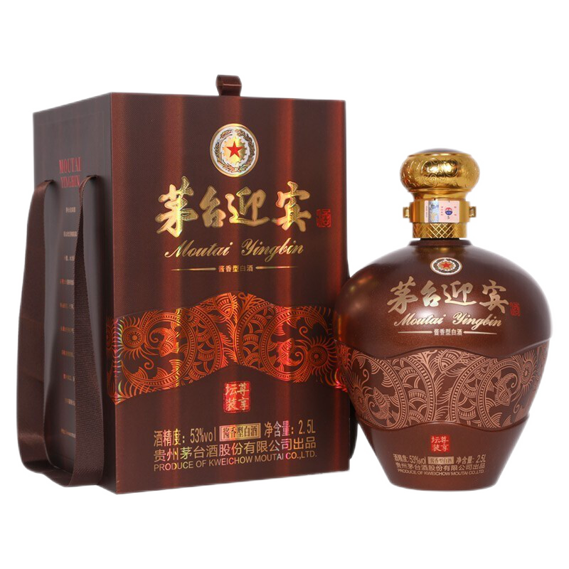 貴州茅臺(tái)集團(tuán)迎賓酒尊享大壇口感醬香型53度白酒2500ml一壇裝