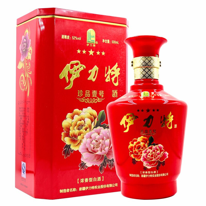 伊力特珍品壹號(hào)（紅瓶）52度濃香型500ml單瓶