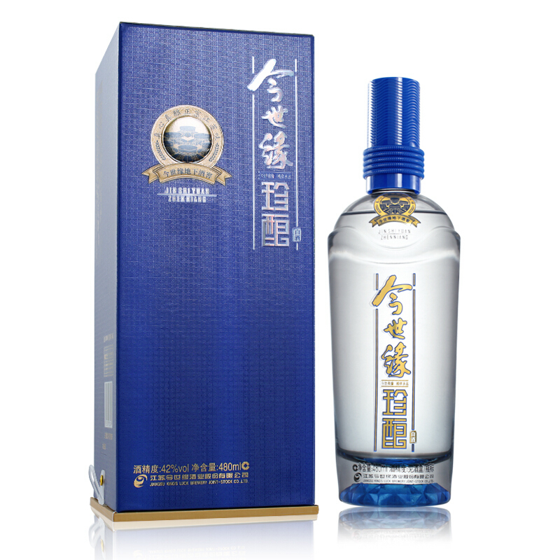 今世緣酒業(yè)藍珍釀42度濃香型500ml單瓶裝