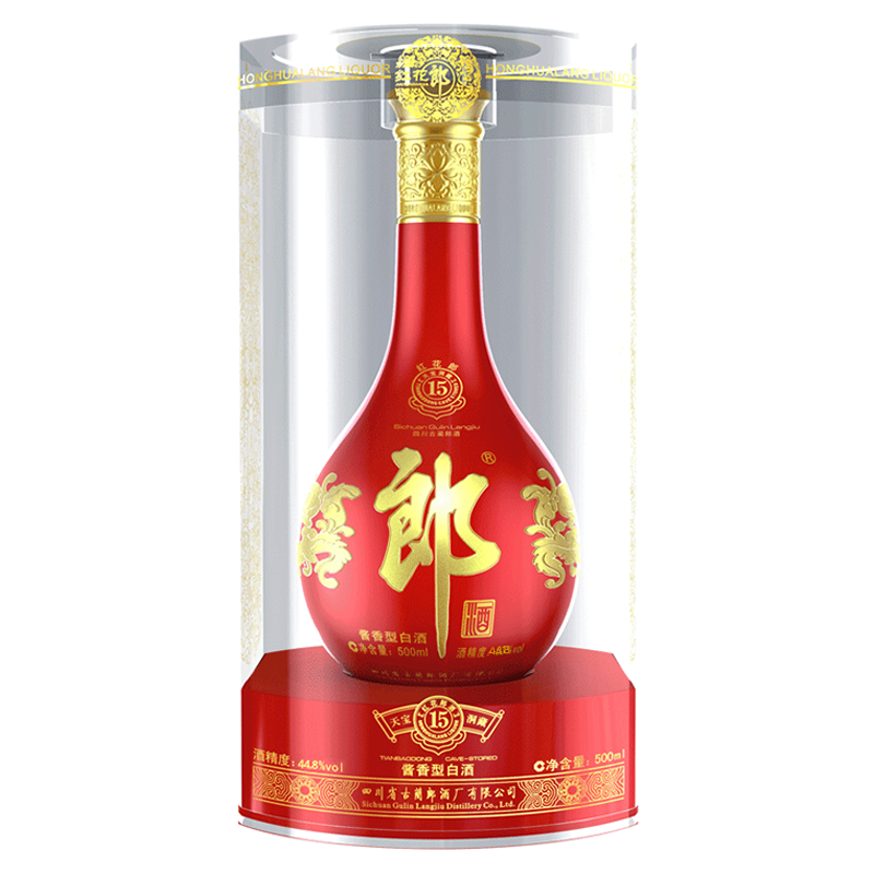 四川郎酒2016年红花郎15年口感酱香型448度白酒500ml单瓶装