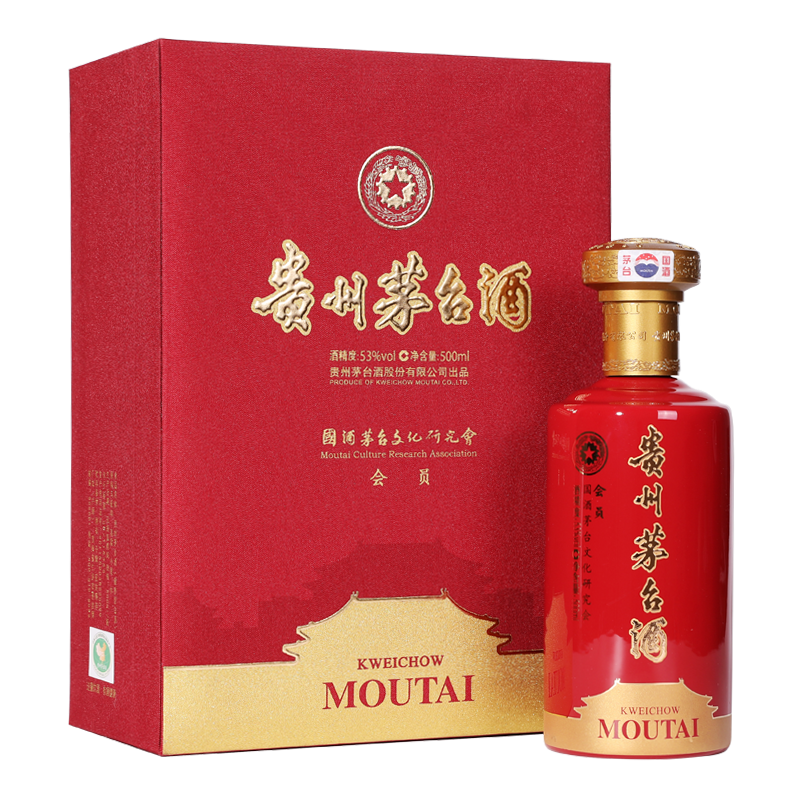 貴州茅臺(tái)集團(tuán)文化研究會(huì)會(huì)員口感醬香型53度白酒500ml單瓶裝