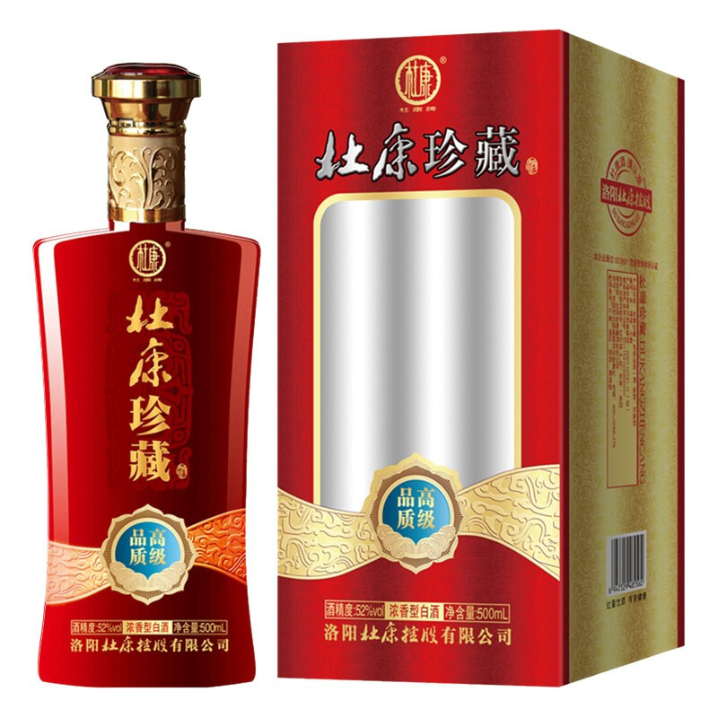 杜康酒杜康珍藏高級品質52度口感濃香型500ml單瓶裝