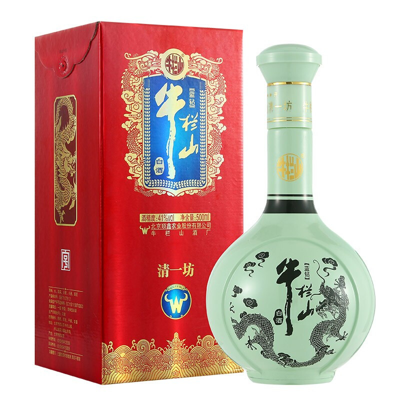 北京牛欄山酒業(yè)清一坊藍(lán)鉆頭41度清香型500ml單瓶裝