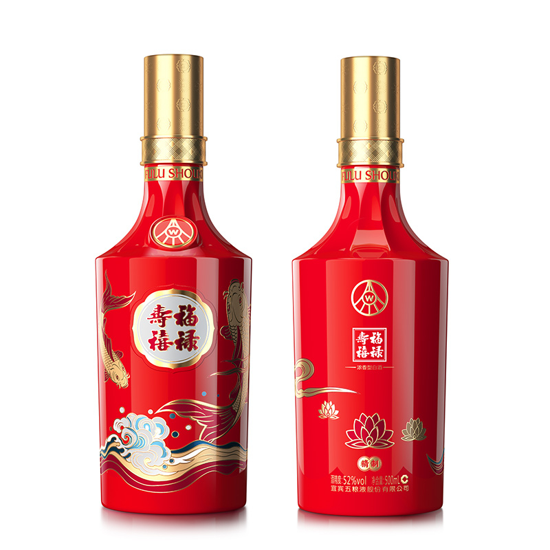 五粮液福禄寿禧 精制52度浓香型白酒500ml