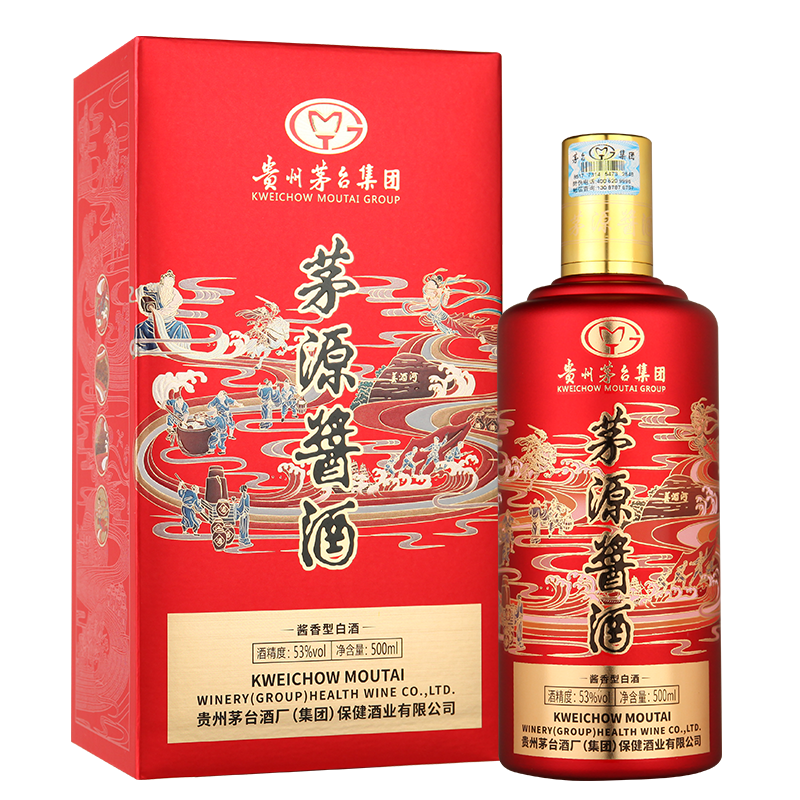 貴州茅臺(tái)集團(tuán)茅源醬酒宮廷紅醬飛天仙女圖口感醬香型53度白酒500ml單瓶裝