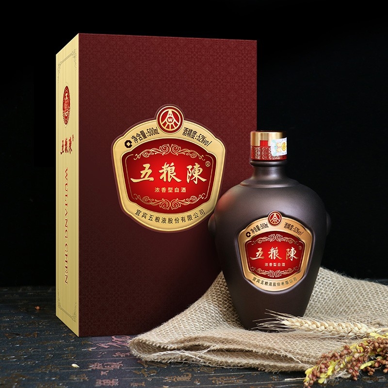 五粮液五粮陈传承52度浓香型白酒500ml