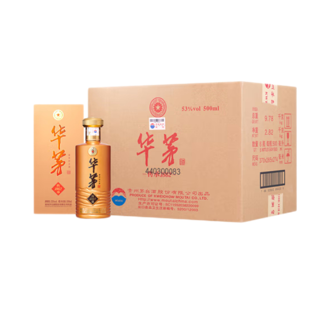 华茅传承1862 酱香型白酒53度 500ml*6