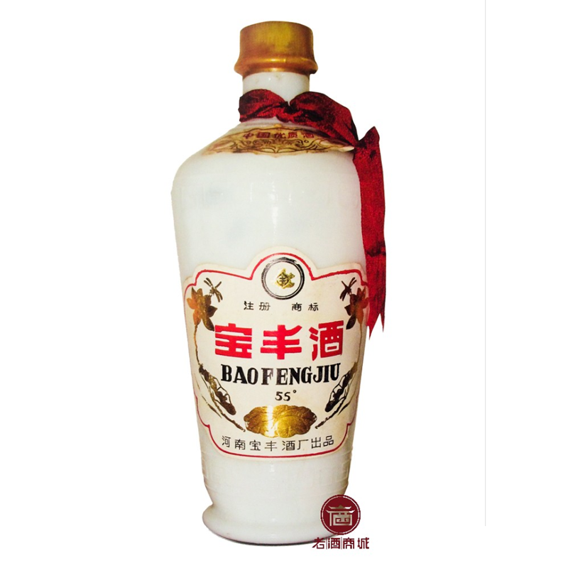 1988年寶豐國優(yōu)獎標(biāo)白瓷瓶55度白酒500ml