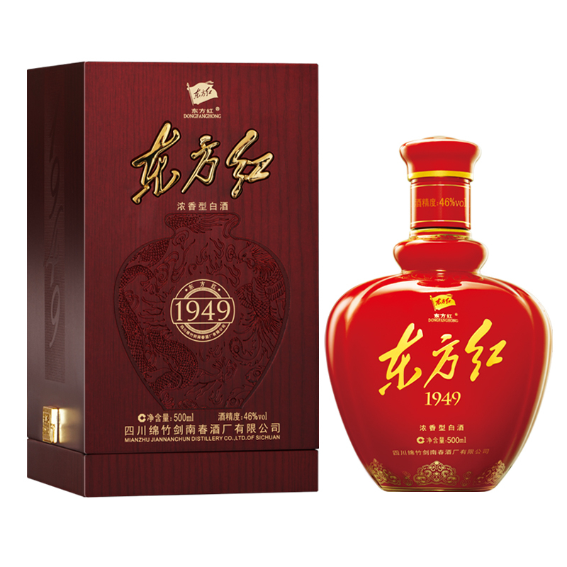 剑南春 东方红1949 46度 浓香型白酒 500ml*6整箱装