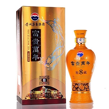 貴州茅臺(tái)集團(tuán)富貴萬(wàn)年8年窖藏口感濃香型52度白酒500ml單瓶裝