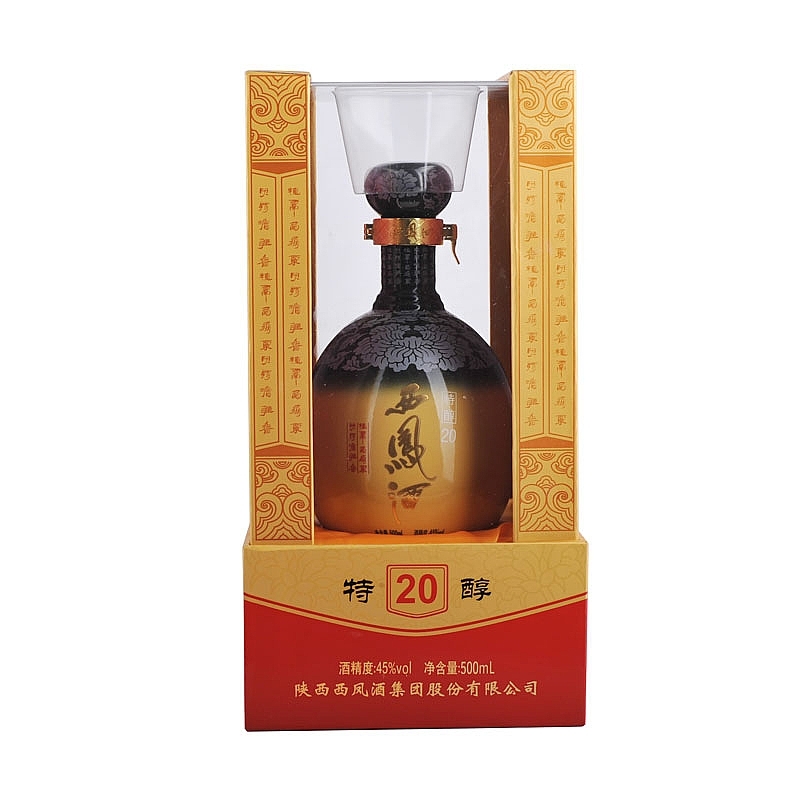 陕西西凤酒20年特醇口感绵柔凤香型45度白酒500ml单瓶装