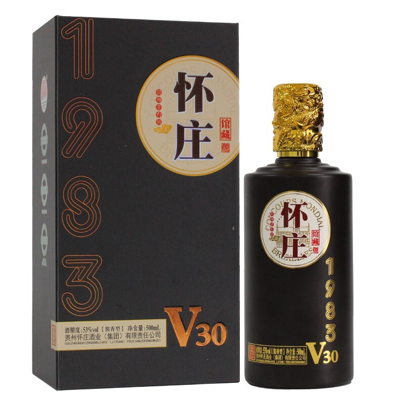 茅台镇怀庄53度1983馆藏V30酱香型500ml单瓶