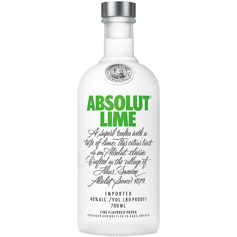 绝对伏特加（Absolut Vodka）洋酒青柠味40度700ml单瓶装