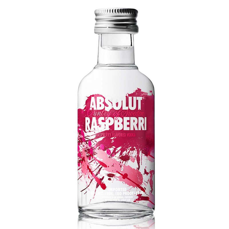 絕對伏特加（Absolut Vodka）洋酒覆盆莓味小酒版50ml單瓶裝