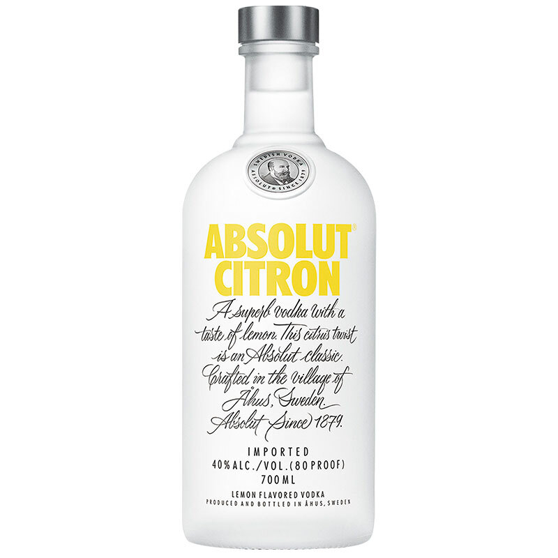 绝对伏特加（Absolut Vodka）洋酒柠檬味700ml单瓶装