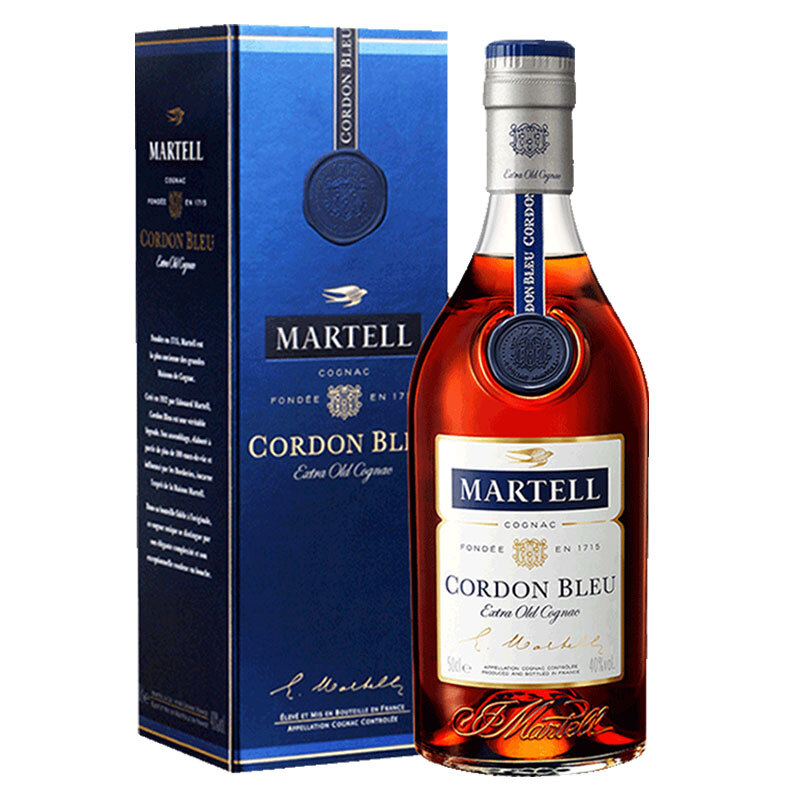 马爹利（Martell）洋酒蓝带干邑白兰地500单瓶装