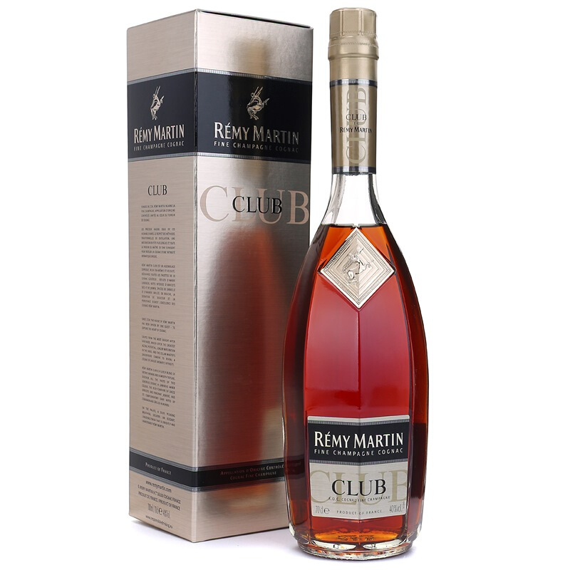 人头马（Rémy Martin）洋酒CLUB优质香槟区干邑白兰地700ml单瓶