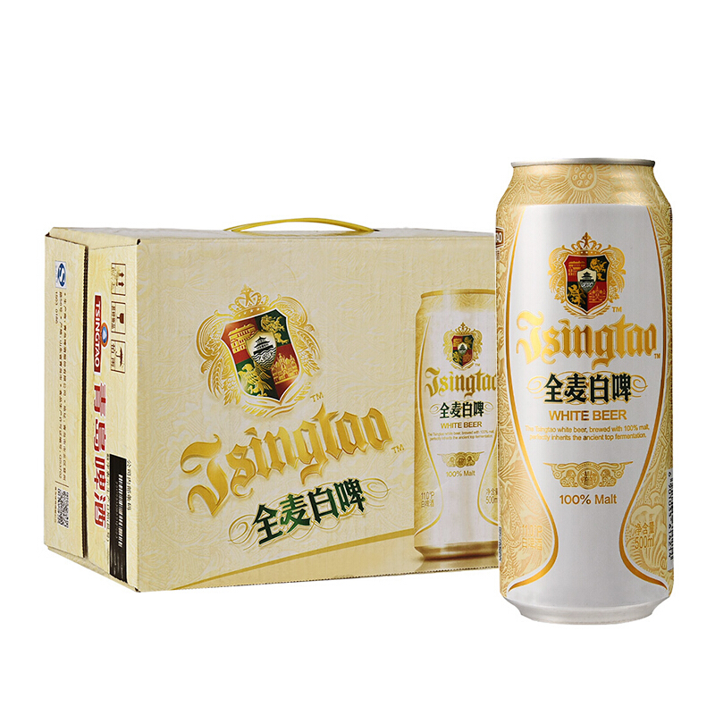 青岛啤酒（Tsingtao）全麦白啤 11度500ml*12听