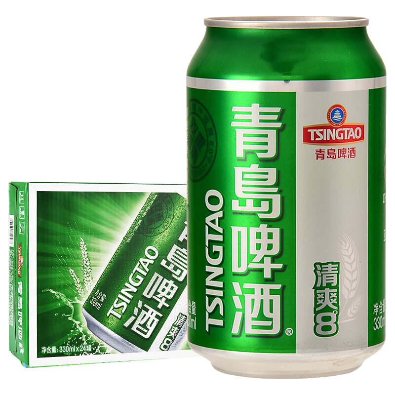 青岛啤酒（Tsingtao）清爽8度330ml*24听