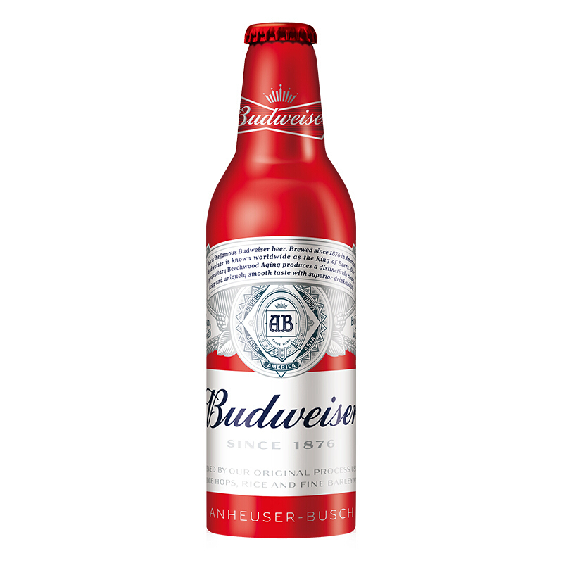 百威（Budweiser）啤酒鋁瓶裝小瓶355ml*24瓶一箱單瓶