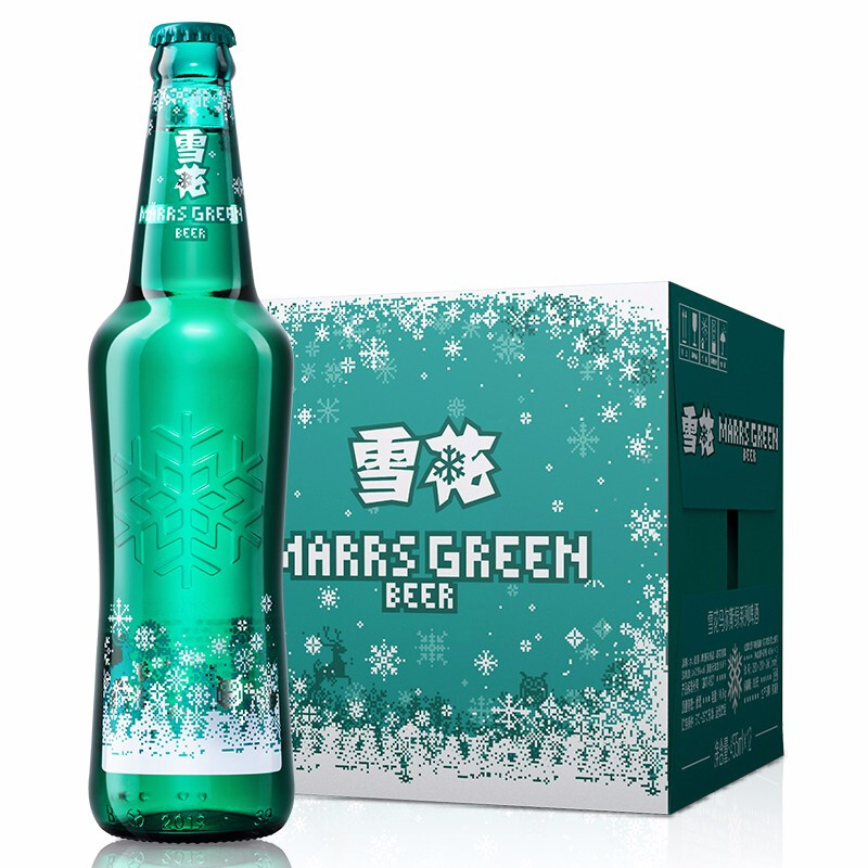 雪花（SNOW）啤酒马尔斯绿8度455ml*12瓶一箱单瓶