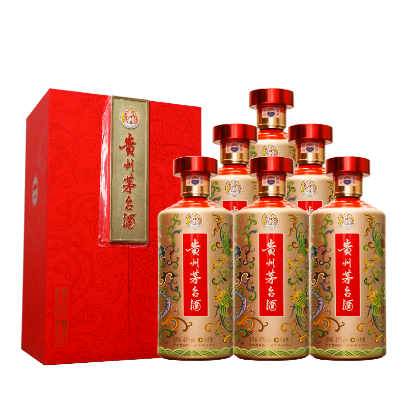 貴州茅臺龍鳳43度醬香型白酒1000ml