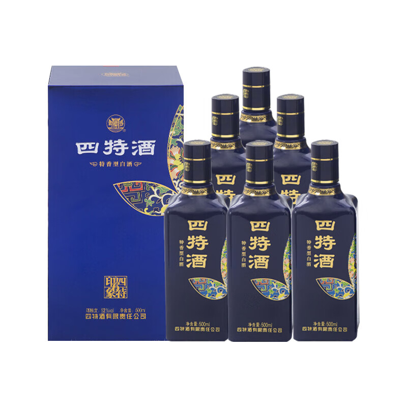 四特印象6号52度特香型白酒500ml