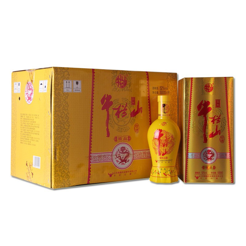 牛欄山酒業(yè)百年精品黃瓷52度濃香型白酒500ml