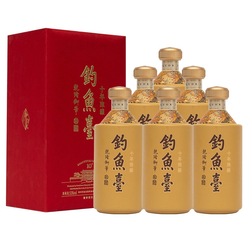 2022年 钓鱼台 十年 53度白酒 500ml*6