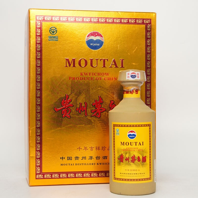 貴州茅臺(tái)集團(tuán)2004年千年吉祥珍品口感醬香型53度白酒500ml單瓶裝