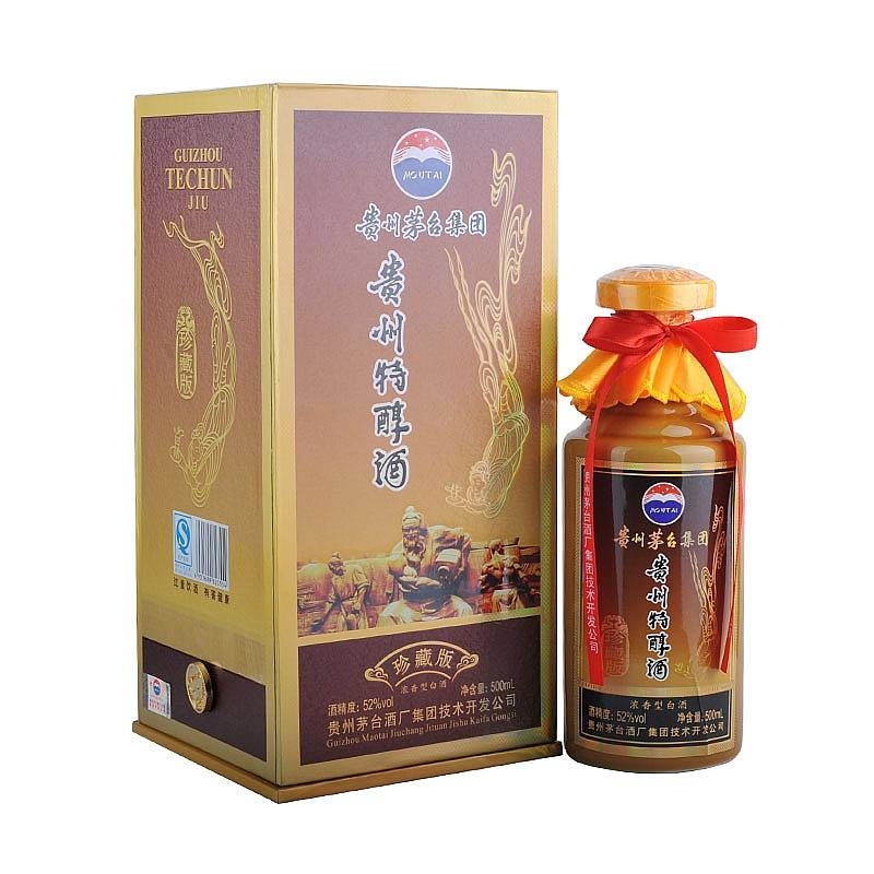 貴州茅臺(tái)集團(tuán)貴州特醇珍藏版口感濃香型52度白酒500ml單瓶裝