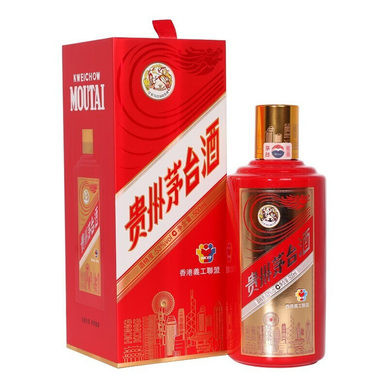 貴州茅臺(tái)集團(tuán)香港義工聯(lián)盟口感醬香型53度白酒500ml單瓶裝