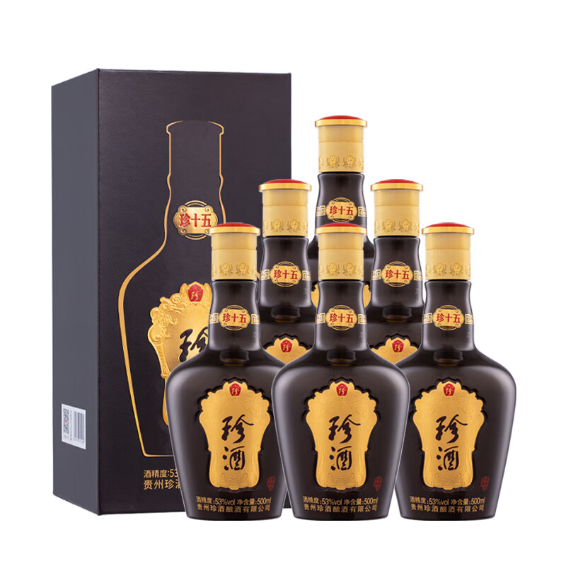 年 珍酒 珍15 53度白酒 500ml*2礼盒装