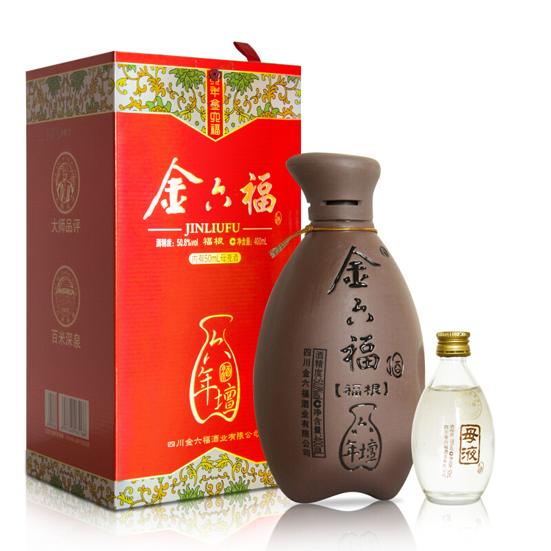 金六福酒福根六年壇508度兼香型400ml+50ml一坛装