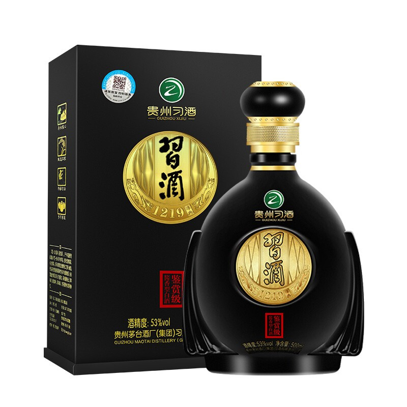 貴州習(xí)酒1219淳典鑒賞級(jí)黑色53度醬香型500ml單瓶裝