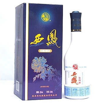 陜西西鳳酒藍牡丹口感濃香型50度白酒500ml單瓶裝