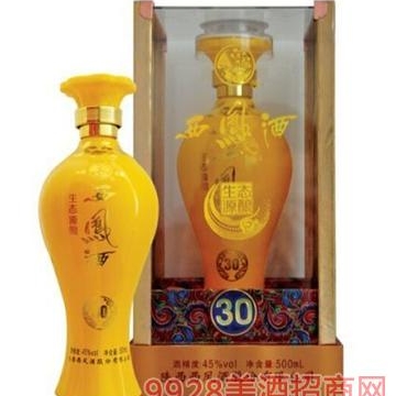 陜西西鳳酒生態(tài)源釀酒30年口感濃香型45度白酒500ml單瓶裝