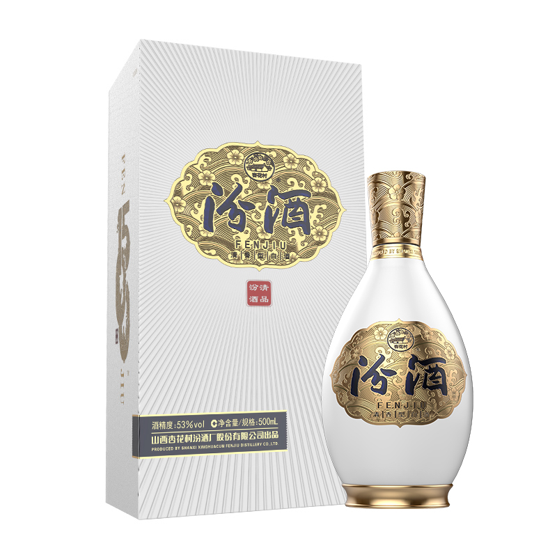 汾酒1500 清品53度清香型白酒500mL