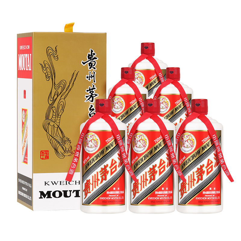 茅台 飞天 酱香型白酒 53度 750ml*6瓶 整箱装