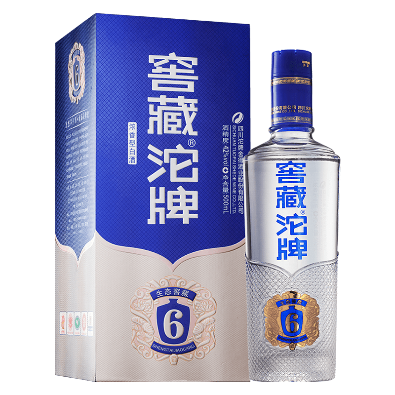 四川沱牌舍得集团窖藏沱牌生态6口感浓香型42度白酒500ml单瓶装