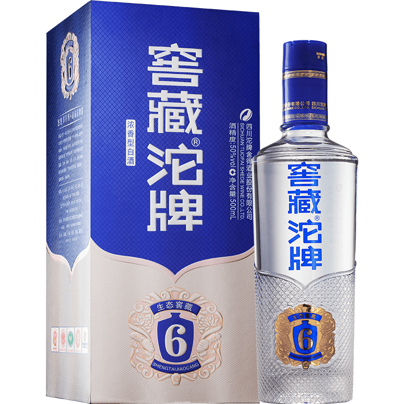 四川沱牌舍得集团窖藏沱牌生态6口感浓香型50度白酒500ml单瓶装