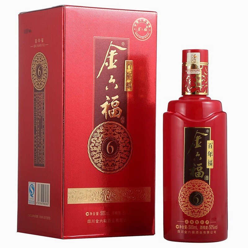 金六福酒百年福6 50度濃香型500ml單瓶裝